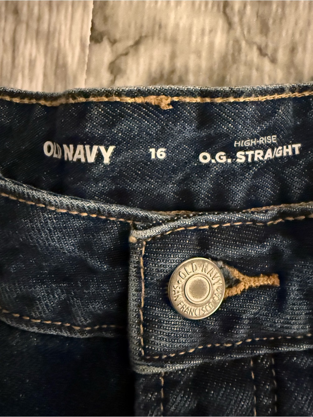 NWT Old Navy OG Straight High Rise Denim Shorts Womens 16 American Flag USA - Picture 6 of 9